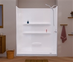 60 x 32 Mobile Home Right Hand Drain Shower w/3 Piece Surround White