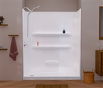 60 x 32 Mobile Home Left Hand Drain Shower w/3 Piece Surround White