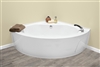 54" x 54" Fiberglass Corner Tub White