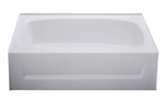 54" x 27" Bathtub ABS Plastic Center Drain