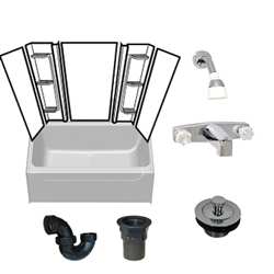 54 x 27 Mobile Home Bathtub With 5 Piece Surround