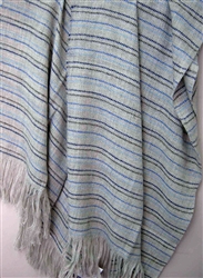 100% Premium New Zealand Wool Striped Throw Blanket, Our Striped Cote D'Azure is Soft and Luxurious, All Natural