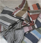 Merino Wool Blend Bridge Stripe Throw Blanket, All Natural with No Synthetics