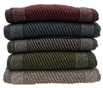 Organic Bamboo and New Zealand Merino Wool Fern Multi-Color Afghan / Throw, All Natural