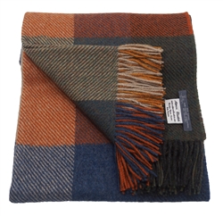 100% Alpaca Neutral Multi-Color Patchwork Extra Long Throw, All Natural, No Synthetics or Chemical Dyes