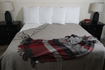 Premium 80% Alpaca and 20% Lambswool Herringbone Blanket, All Natural