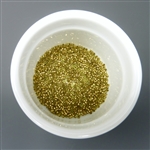 Toho Aiko 11/0 Cylinder beads, copper lined chartreuse (#747), 4g