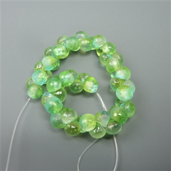 4mm mushroom beads, etched forest green celestial, 50pcs