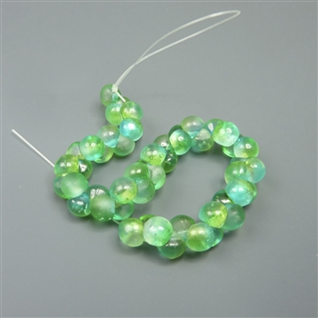 4mm mushroom beads, matte forest green celestial, 50pcs