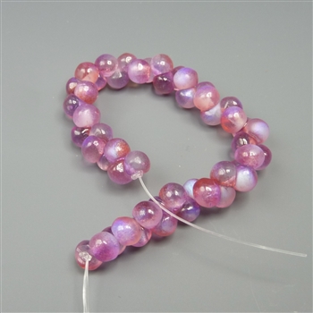 4mm mushroom beads, matted rose celestial, 50pcs