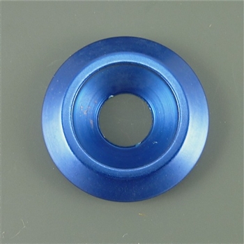 Anodized Aluminum Counter sunk washer, 25mm outer diameter, blue