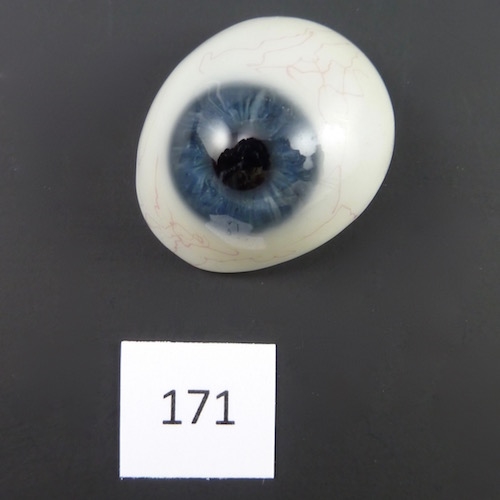 Antique Prosthetic Glass Eye, bright blue