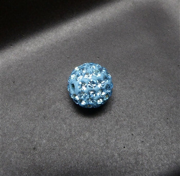 8mm aqua crystal pave bead