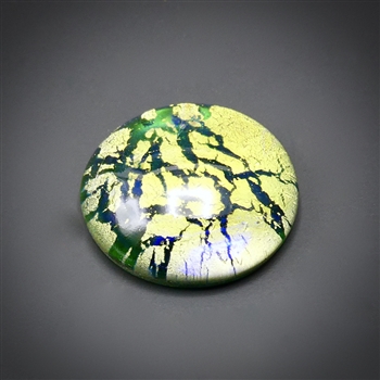 18mm round crackle glass cabochons, green