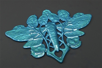 Cicada Filigree Centerpiece, teal powder coated