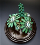 Green Eye Flower Sculpture - one of a kind work of art