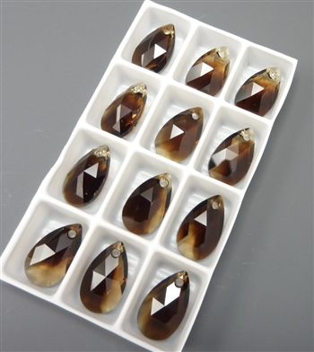 16mm Austrian crystal facetted drop pendant, topaz blend, 12 pieces