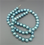 One 16 inch strand of 8mm turquoise fresh water pearls
