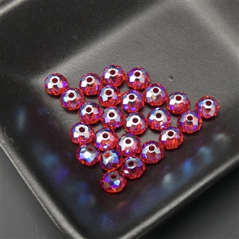 6mm Swarovski briolette beads, light siam shimmer 2X, 24 beads