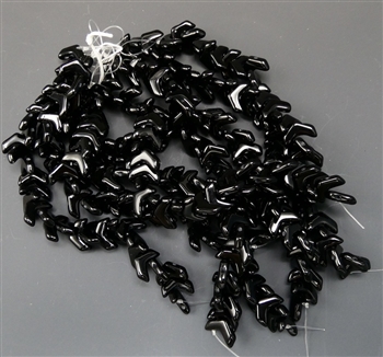 240 Black 2-hole Chevron Beads, 10x4mm