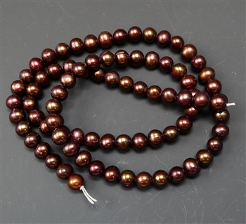 1 strand 5-5.5mm high quality freshwater pearls, chocolate brown