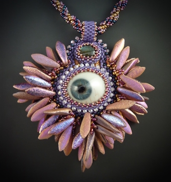 "Eye Spy" Necklace Kit, purple & copper