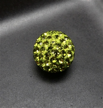 10mm olivine crystal pave bead