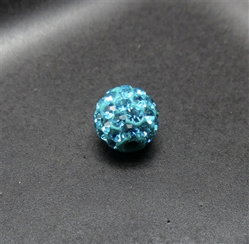 6mm blue zircon crystal pave bead