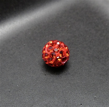6mm light siam crystal pave bead