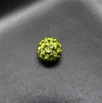 6mm olivine crystal pave bead