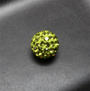 8mm olivine crystal pave bead
