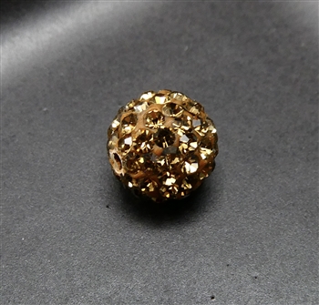 8mm smoke topaz crystal pave bead