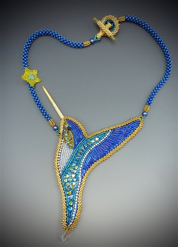 "Lightness of Being" Necklace Kit, blue & gold