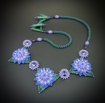 Dahlia Daze Necklace Kit, purple & green -RESTOCKED!