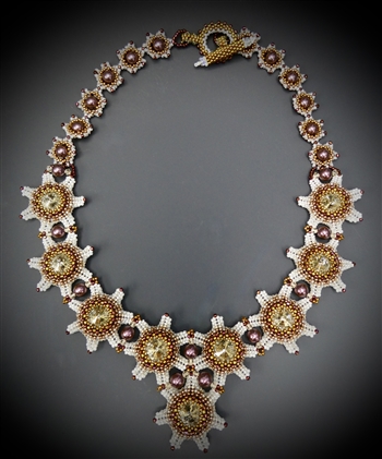 Fleur de Vigne Necklace Kit, white and bronze
