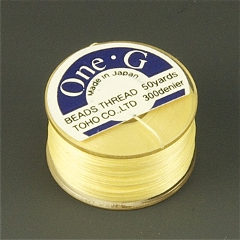 One-G Nylon thread, 50 yard bobbin, pale yellow