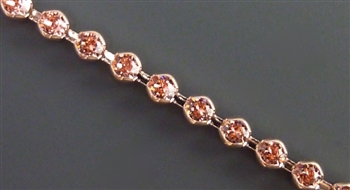 Swarovski Cup Chain, 18pp, rose peach rose gold, 12 inches