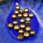 6mm side drilled button pearls, golden brown