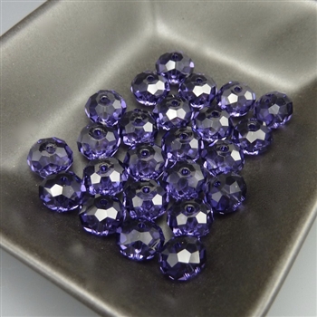 8mm Swarovski rondelle beads (article 5040), amethyst, 24 pieces