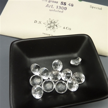 48ss Antique Swarovski chatons (article 1300) in factory pack, crystal unfoiled, 12 pieces