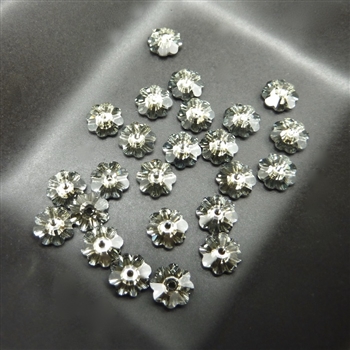 6mm Swarovski margarita beads, silver shadow, 24 beads