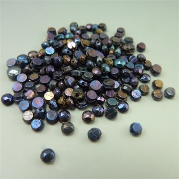 Anique Nail Head Beads (circa 1890-1900), 3mm blue iris
