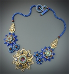 Nouveau Filigree Necklace Kit, blue &  gold color way