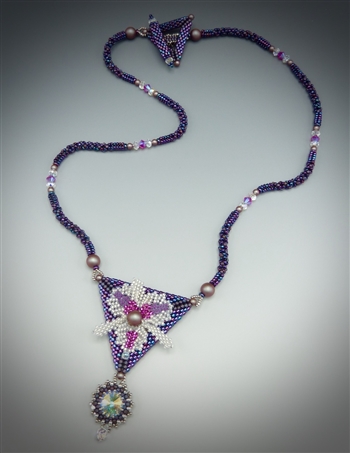 Nouveau Orchid Necklace Virtual Workshop and Kit (burgundy kit) - April 9th, 2021