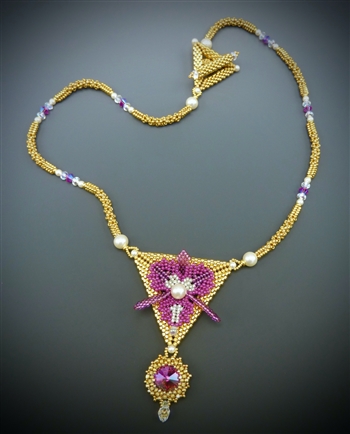 Nouveau Orchid Necklace Kit, gold & pink - RESTOCKED!