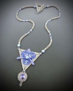 Nouveau Orchid Necklace Kit, silver and periwinkle - RESTOCKED!
