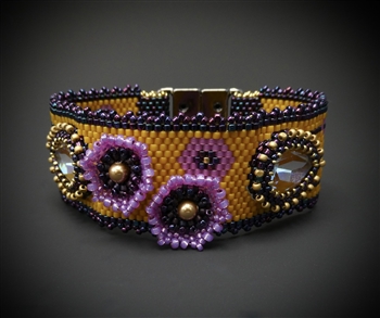 Nouveau Poppy Bracelet Virtual Workshop and Kit (mustard and magenta kit) - March 8th, 2024 release date