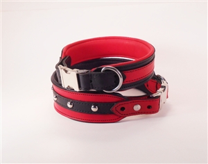 Geno HandCrafted Striped Leather Dog Collar