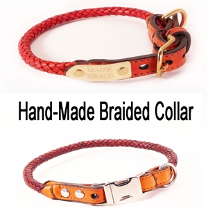 Custom Braided Leather Dog Collar