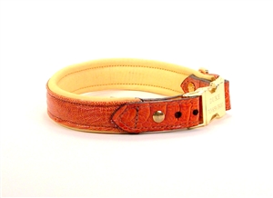 Genuine Ostrich Geno Leather Dog Collar